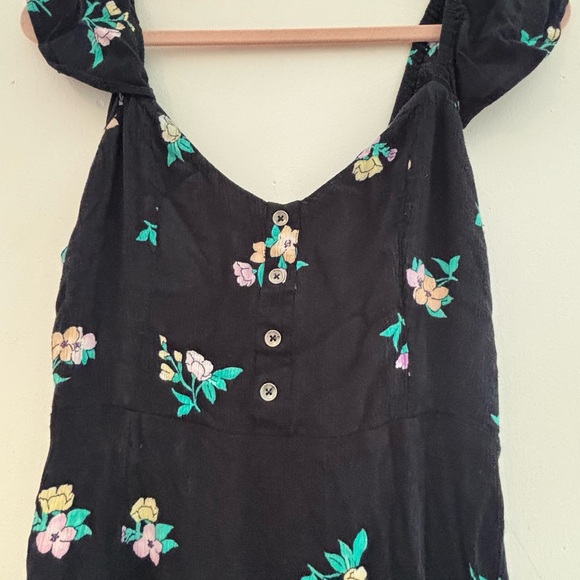 BILLABONG Forever Yours Dress Black Floral Mini Dress SZ Medium - Picture 3 of 5